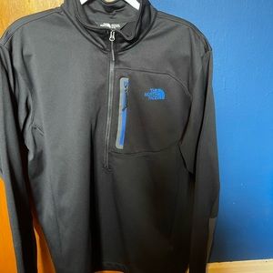 MENS NORTH FACE 3 QUARTER ZIP JACKET BLACK AND BLACK EXTRA LARGE